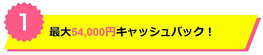 GMOとくとくBB WiMAX +5G キャッシュバック最大54,000円